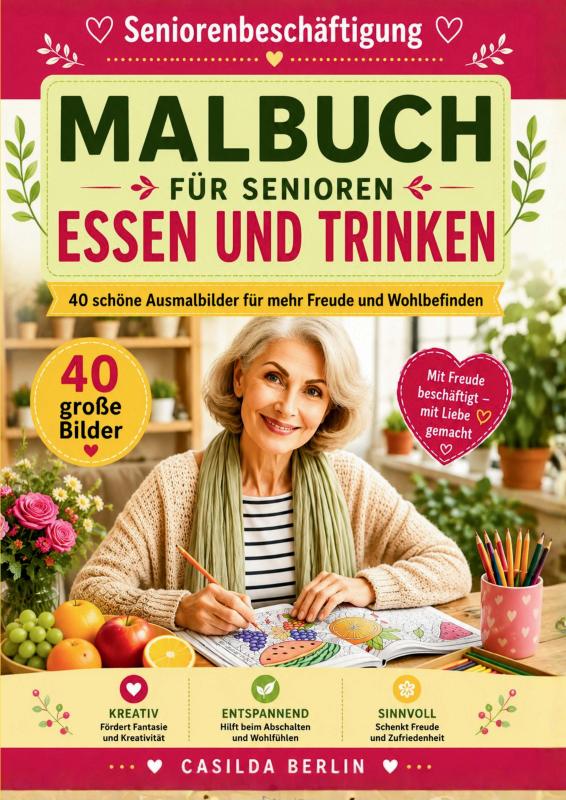 Omslag van Malbuch für Senioren Essen und Trinken