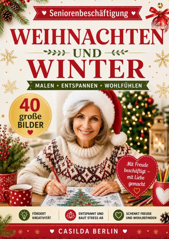 Omslag van Weihnachten und Winter - Malbuch für Senioren