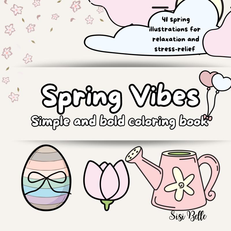 Omslag van Spring Vibes coloring book