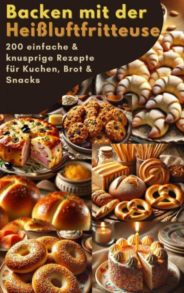 Omslag van Backen mit der Heißluftfritteuse: 200 einfache & knusprige Rezepte für Kuchen, Brot & Snacks