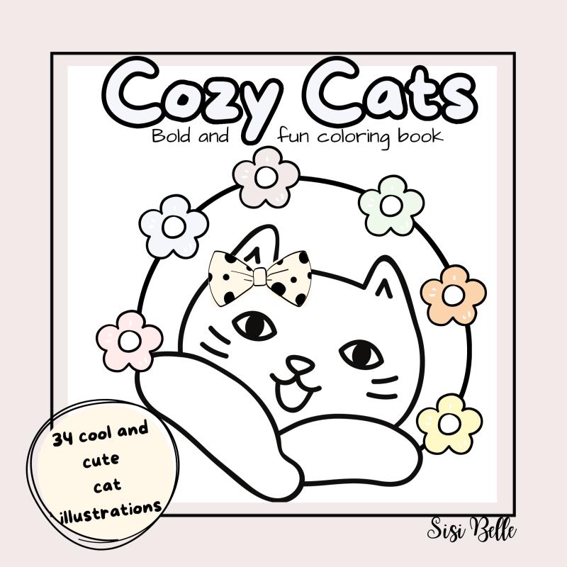 Omslag van Cozy Cats Coloring Book