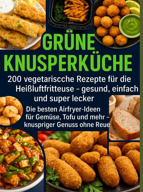 Omslag van Grüne Knusperküche 200 Vegetarische Rezepte für die Heißluftfritteuse gesund, einfach Und super lecker