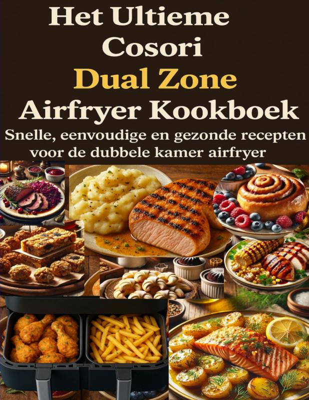 Omslag van Het Ultieme Cosori Dual Zone Airfryer Kookboek