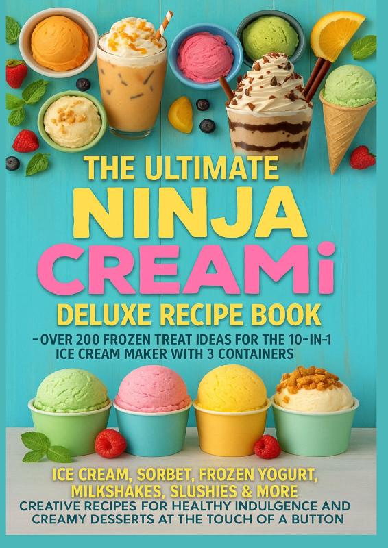 Omslag van The Ultimate Ninja CREAMi Deluxe Recipe Book– Over 200 Frozen Treat Ideas for the 10-in-1 Ice Cream Maker with 3 Containers