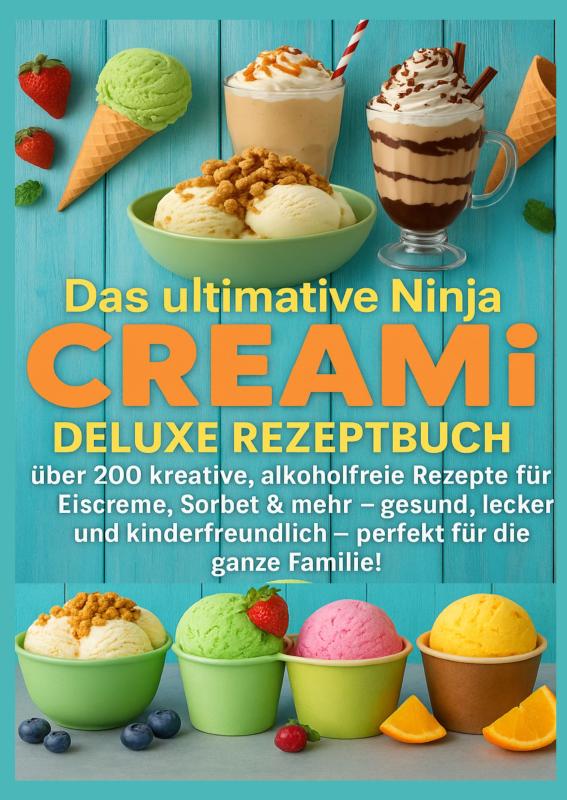 Omslag van Das ultimative Ninja CREAMi Deluxe Rezeptbuch – über 200 Ideen für gefrorene Leckereien mit der 10-in-1-Eismaschine mit 3 Behältern
