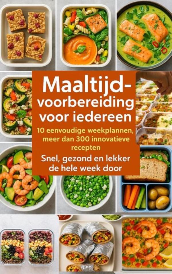 Omslag van Maaltijdvoorbereiding voor iedereen: 10 eenvoudige weekplannen, meer dan 300 innovatieve recepten – Snel, gezond en lekker de hele week door