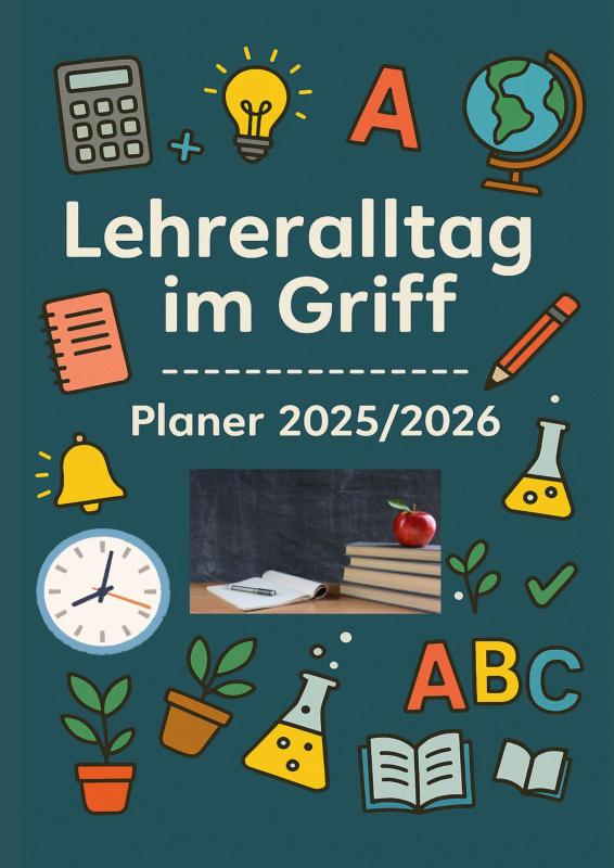 Omslag van Lehreralltag im Griff – Planer 2025/2026:Strukturiert durch das Schuljahr mit Übersicht, Herz und System
