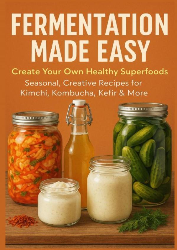 Omslag van FERMENTATION MADE EASY Create Your Own Healthy Superfoods: Seasonal, Creative Recipes for Kimchi, Kombucha, Kefir & More