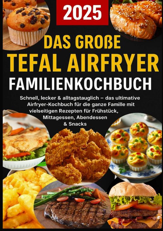 Omslag van Das große Tefal Airfryer Familienkochbuch: 300 einfache & gesunde Rezepte für die Heißluftfritteuse – perfekt für jeden Tefal Airfryer