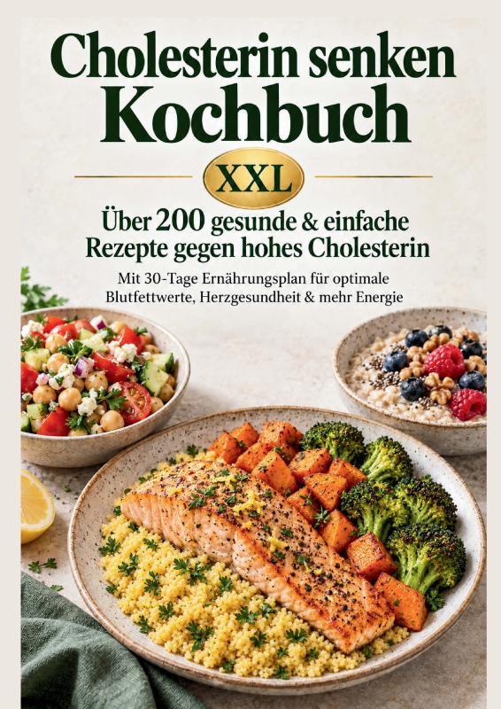 Omslag van Cholesterin senken Kochbuch XXL : Über 200 gesunde & einfache Rezepte gegen hohes Cholesterin