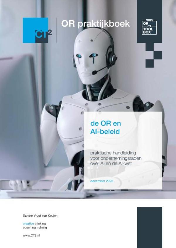 Omslag van OR praktijkboek: de OR en AI-beleid