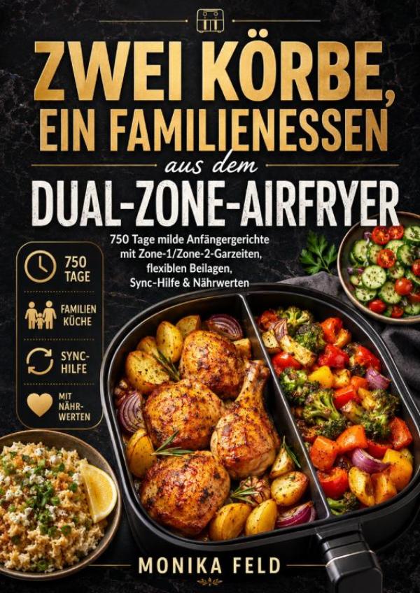 Omslag van Zwei Körbe, ein Familienessen aus dem Dual-Zone-Airfryer