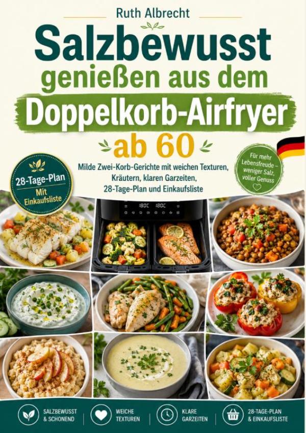 Omslag van Salzbewusst genießen aus dem Doppelkorb-Airfryer ab 60