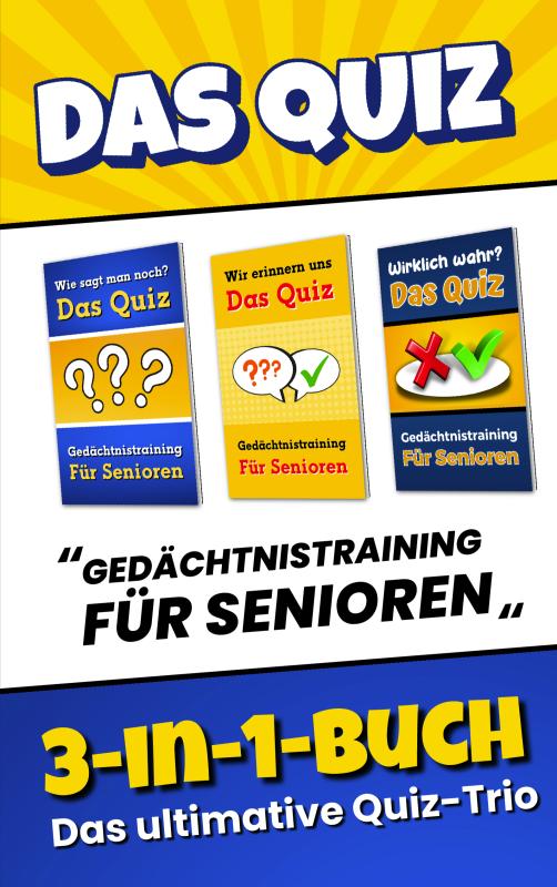 Omslag van Das Quiz 3-in-1-Buch - Gedächtnistraining für Senioren