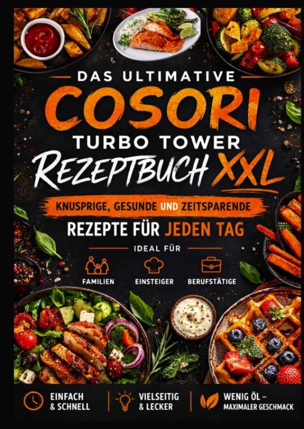 Omslag van Das ultimative COSORI Turbo Tower Rezeptbuch XXL: Knusprige, gesunde und zeitsparende Rezepte für jeden Tag