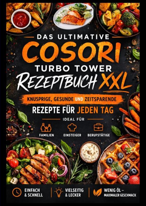 Omslag van Das ultimative COSORI Turbo Tower Rezeptbuch XXL: Knusprige, gesunde und zeitsparende Rezepte für jeden Tag