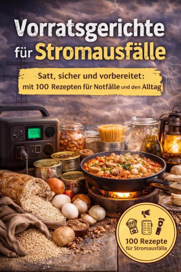 Omslag van Vorratsgerichte für Stromausfälle :Satt, sicher und vorbereitet mit 100 Rezepten für Notfälle und den Alltag
