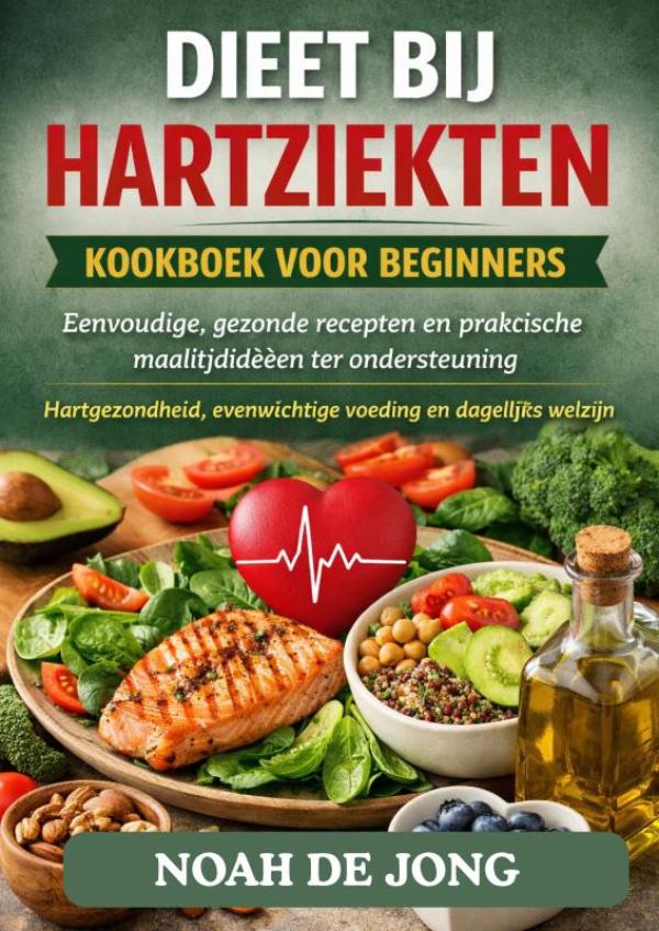 Omslag van DIEET BIJ HARTZIEKTEN KOOKBOEK VOOR BEGINNERS