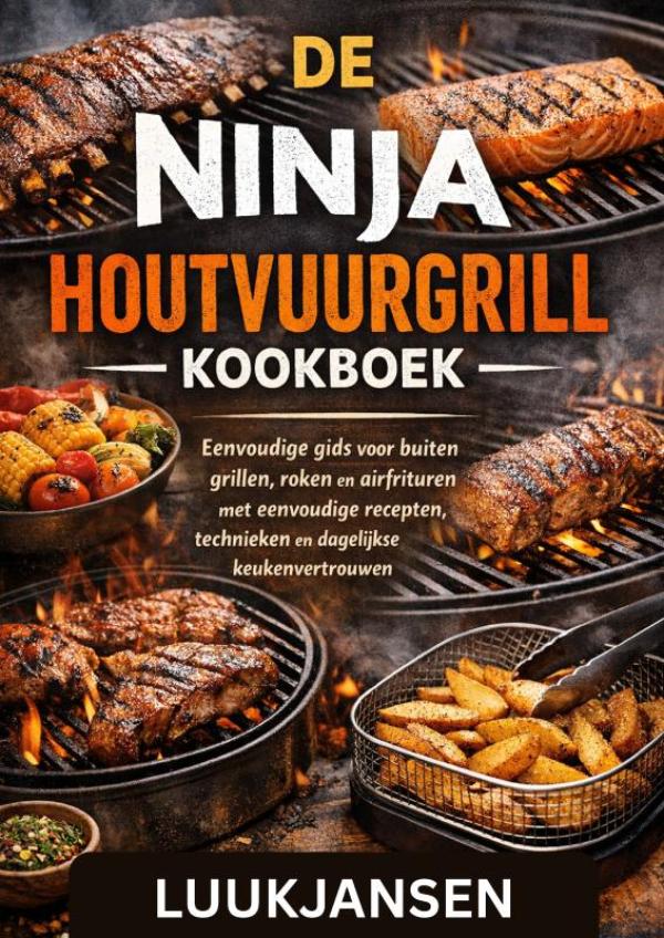Omslag van DE NINJA HOUTVUURGRILL KOOKBOEK