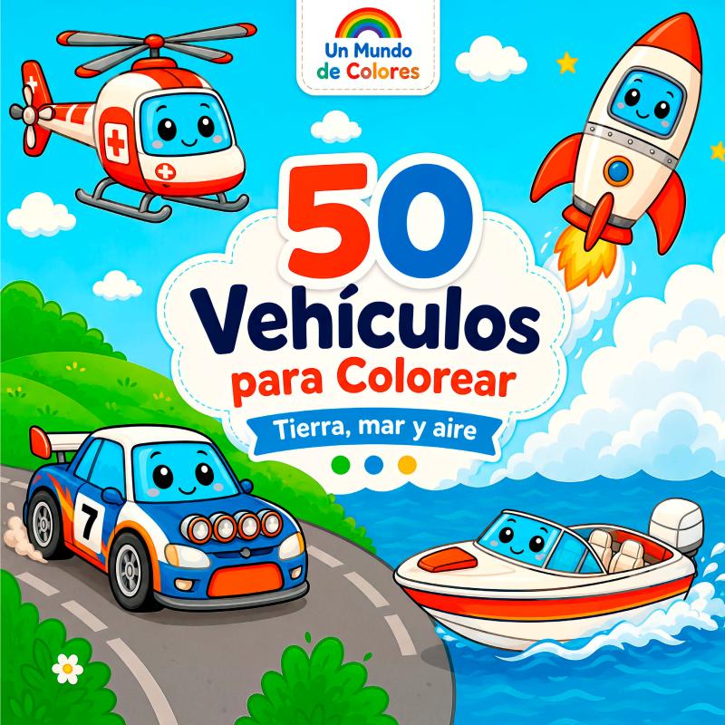 Omslag van 50 Vehículos para Colorear