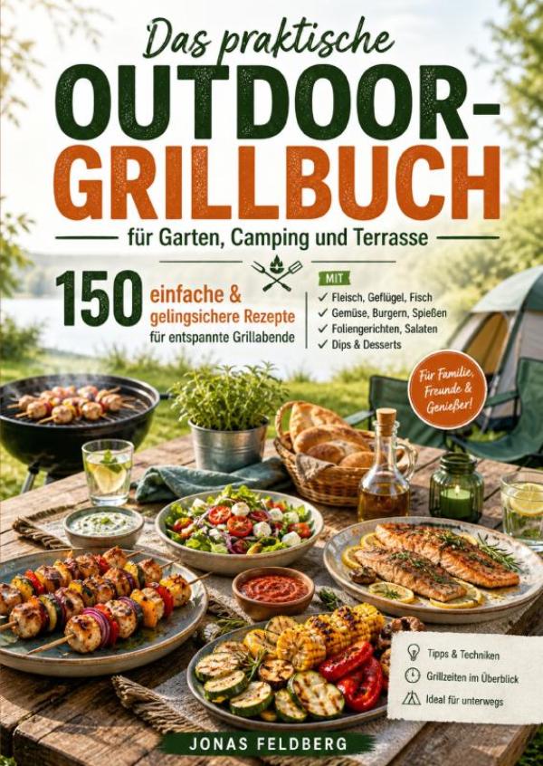Omslag van Das praktische Outdoor-Grillbuch für Garten, Camping und Terrasse