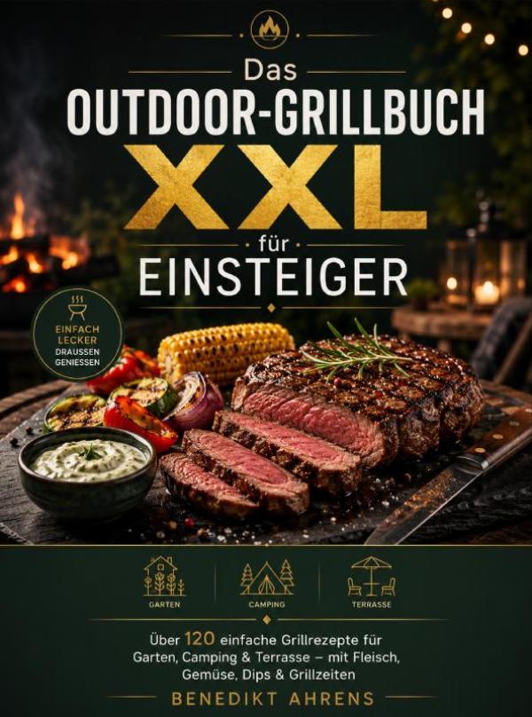 Omslag van Das Outdoor-Grillbuch XXL für Einsteiger