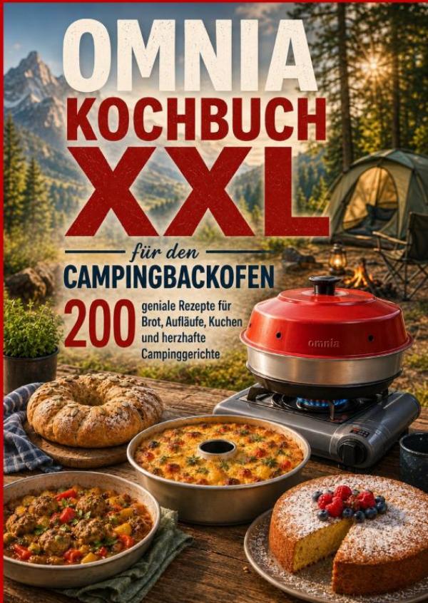 Omslag van Omnia Kochbuch XXL für den Campingbackofen – 200 geniale Rezepte für Brot, Aufläufe, Kuchen und herzhafte Campinggerichte