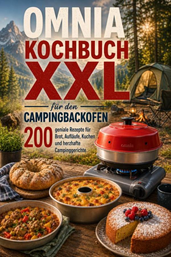 Omslag van Omnia Kochbuch XXL für den Campingbackofen – 200 geniale Rezepte für Brot, Aufläufe, Kuchen und herzhafte Campinggerichte