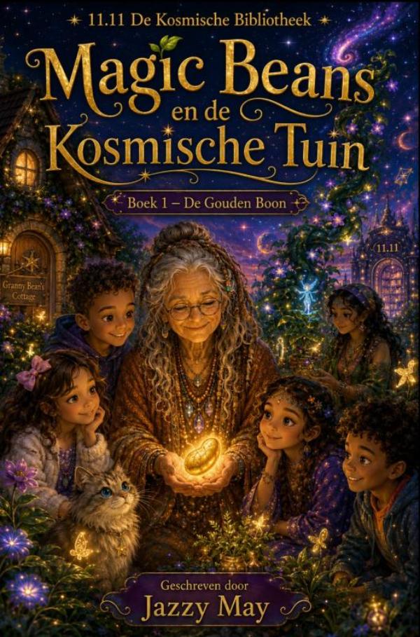 Omslag van Magic Beans en de Kosmische Tuin Boek 1 — De Gouden Boon