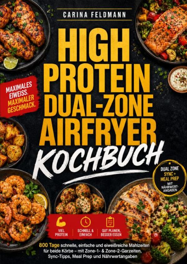 Omslag van High Protein Dual-Zone Airfryer Kochbuch