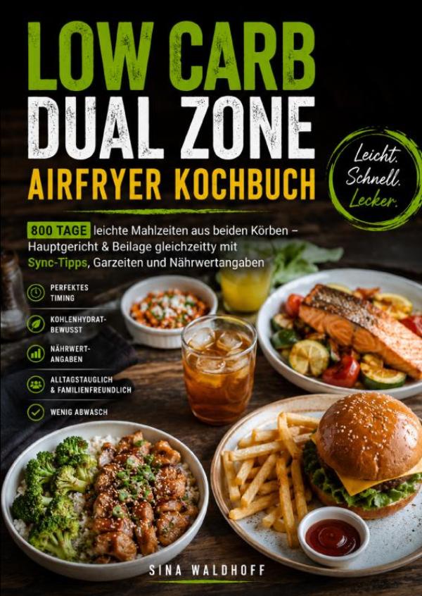 Omslag van Low Carb Dual Zone Airfryer Kochbuch