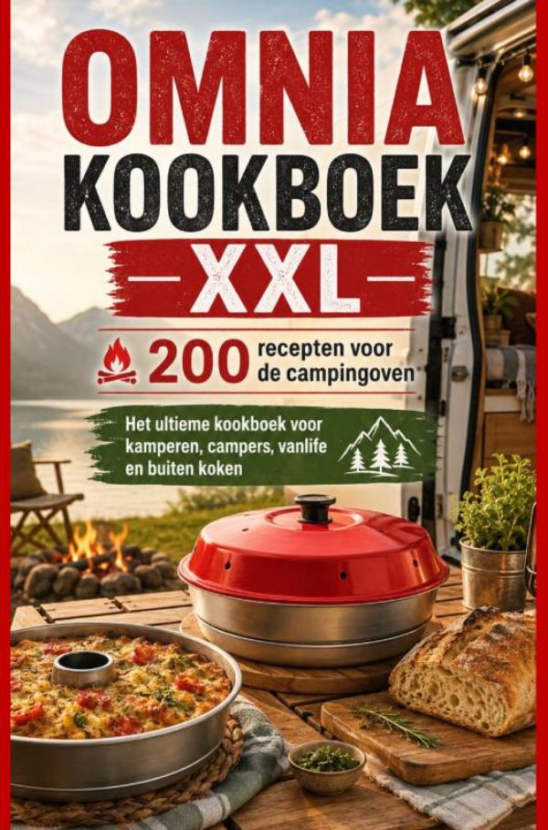 Omslag van Omnia Kookboek XXL 200 recepten voor de campingoven: Het ultieme kookboek voor kamperen, campers, vanlife en buiten koken