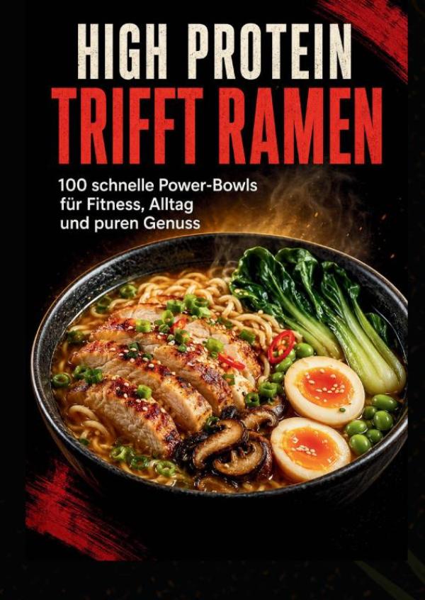 Omslag van High Protein trifft Ramen: 100 schnelle Power-Bowls für Fitness, Alltag und puren Genuss