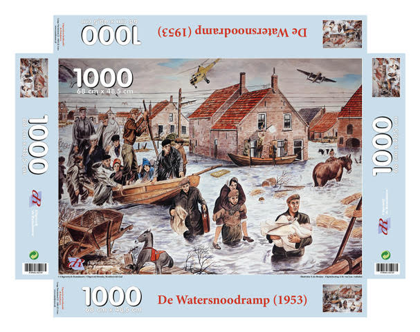 Omslag van Puzzel De Watersnoodramp (1953) blauw