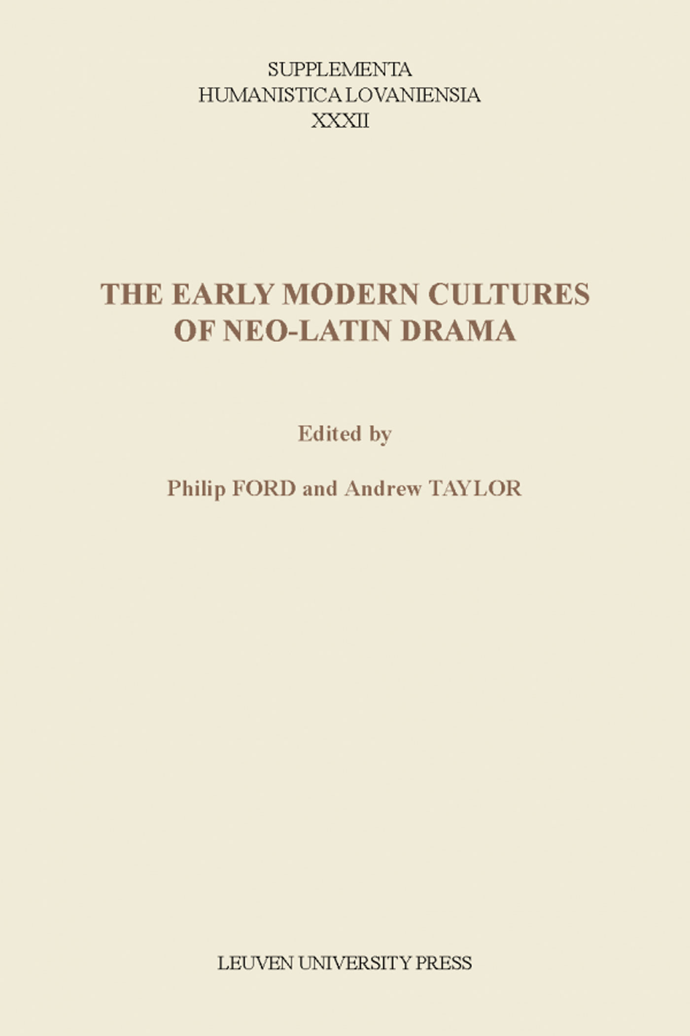 Omslag van The early modern cultures of Neo-Latin drama