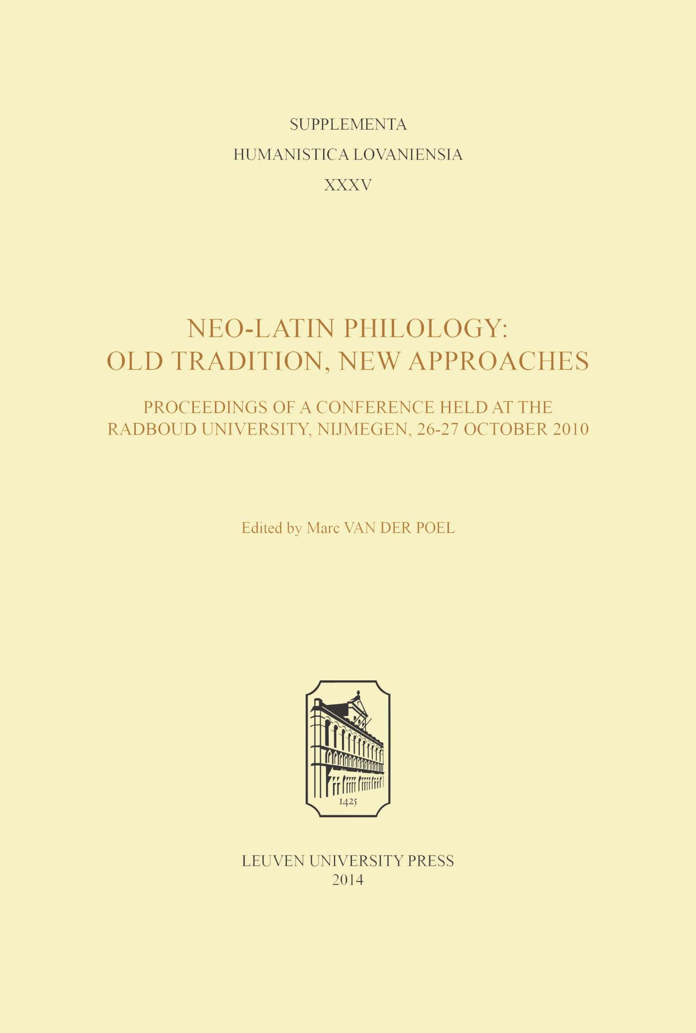 Omslag van Neo-latin philology: old tradition, new approaches