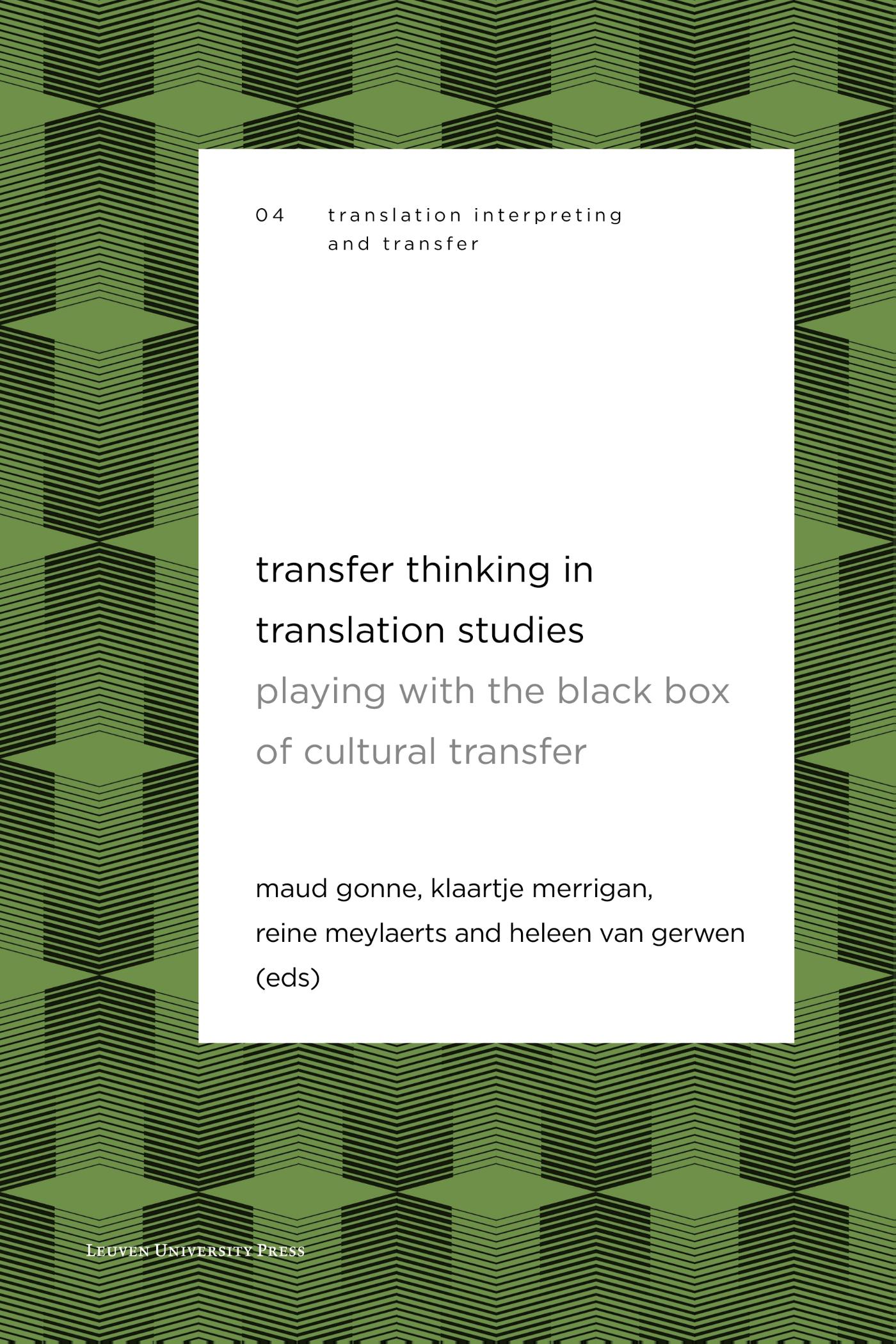 Omslag van Transfer Thinking in Translation Studies