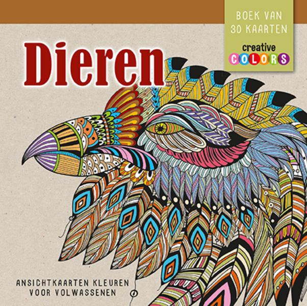 Omslag van Dieren, ansichtkaarten kleuren voor volwassenen