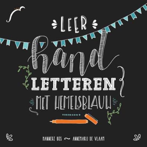Omslag van Leer handletteren met hemelsblauw