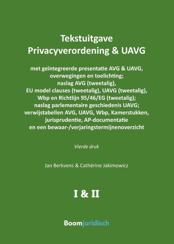 Omslag van Tekstuitgave Privacyverordening & UAVG