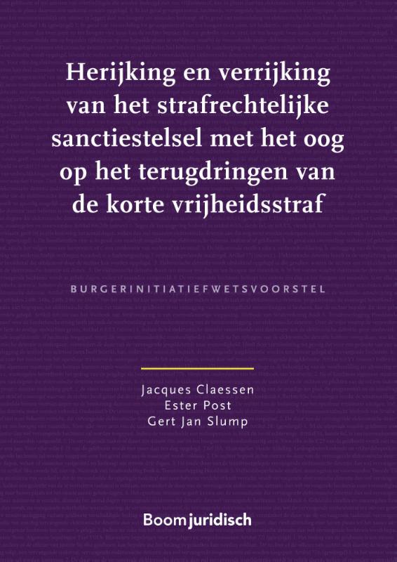 Omslag van Herijking en verrijking van het strafrechtelijke sanctiestelsel met het oog op het terugdringen van de korte vrijheidsstraf