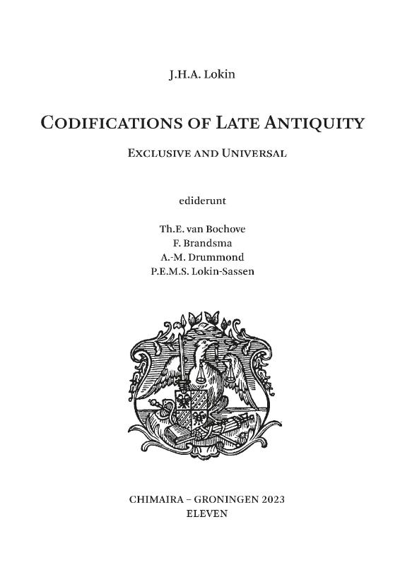 Omslag van Codifications of Late Antiquity