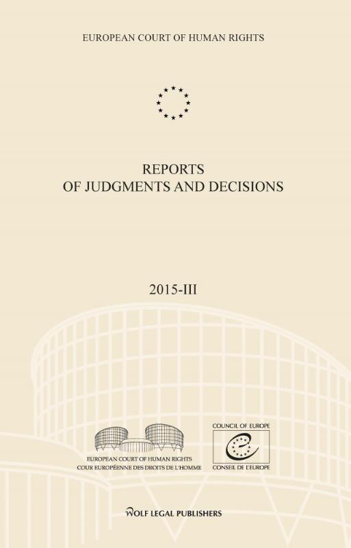 Omslag van Reports of Judgments and Decisions 2015-III