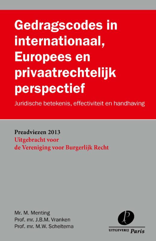 Omslag van Gedragscodes in internationaal, Europees en privaatrechtelijk perspectief