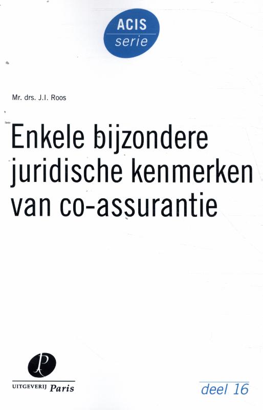 Omslag van Enkele bijzondere juridische kenmerken van co-assurantie