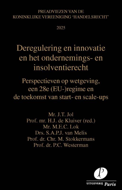 Omslag van Deregulering en innovatie in het ondernemings- en insolventierecht