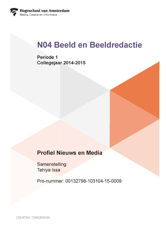 Omslag van NO4 beeld en beeldredactie