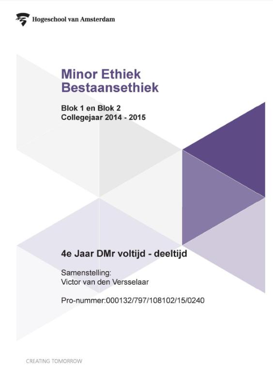 Omslag van Blok 1 en blok 2; Collegejaar 2014-2015; 4e jaar DMR voltijd - deeltijd