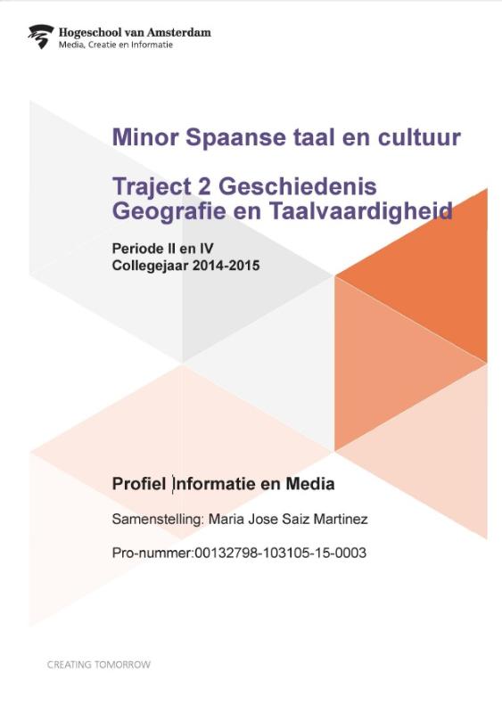 Omslag van Traject 2 geschiedenis geografie en taalvaardigheid; Perioed II en IV; Collegejaar 2014-2015