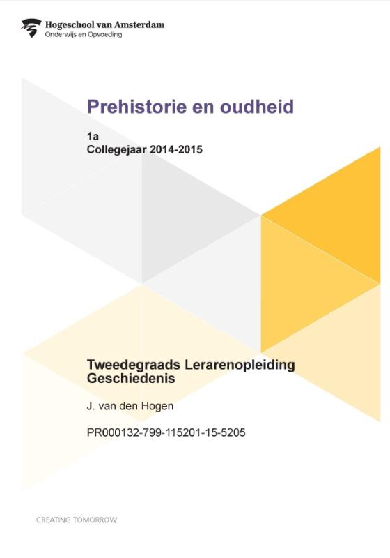 Omslag van 1a collegejaar 2014-2015